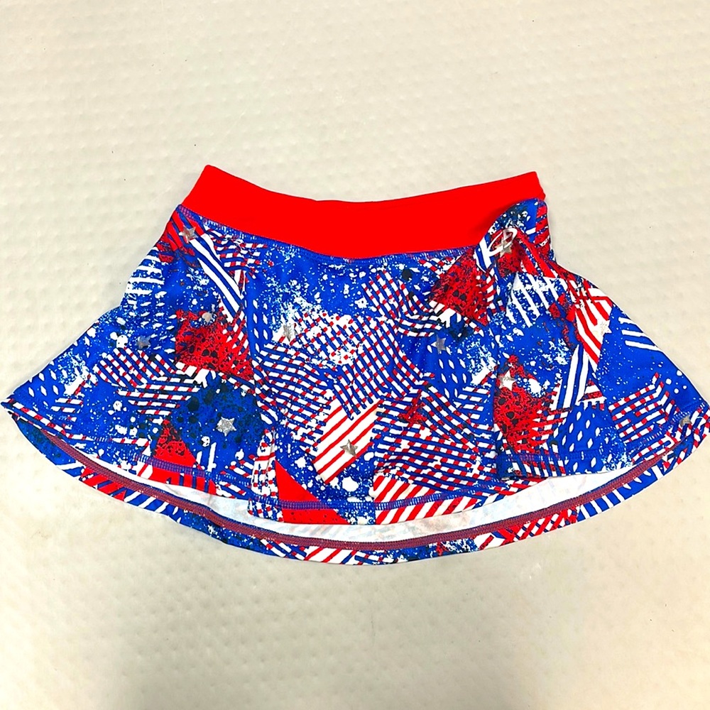 Kids Red white and blue skirt with shorts